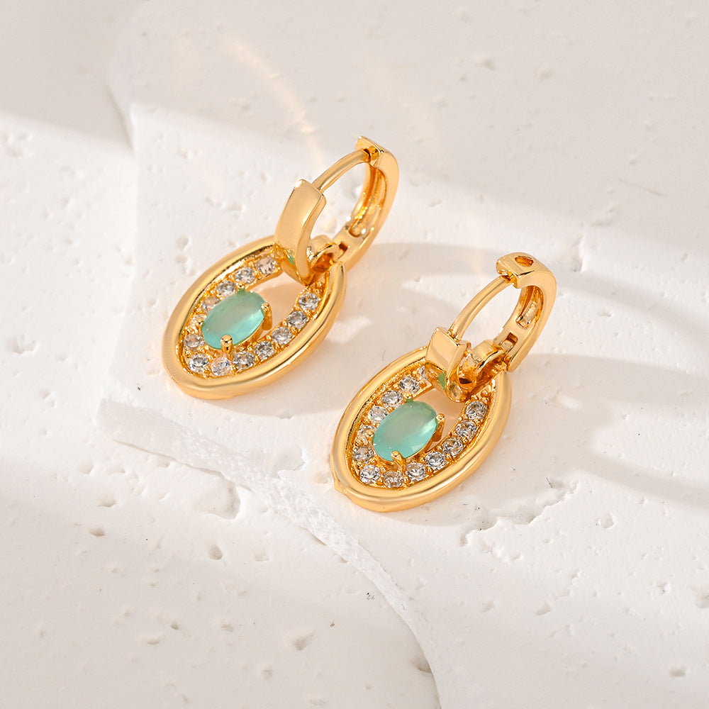 Wholesale Vintage Gold Plated Zirconia Earrings ACC-ES-HengXuan003