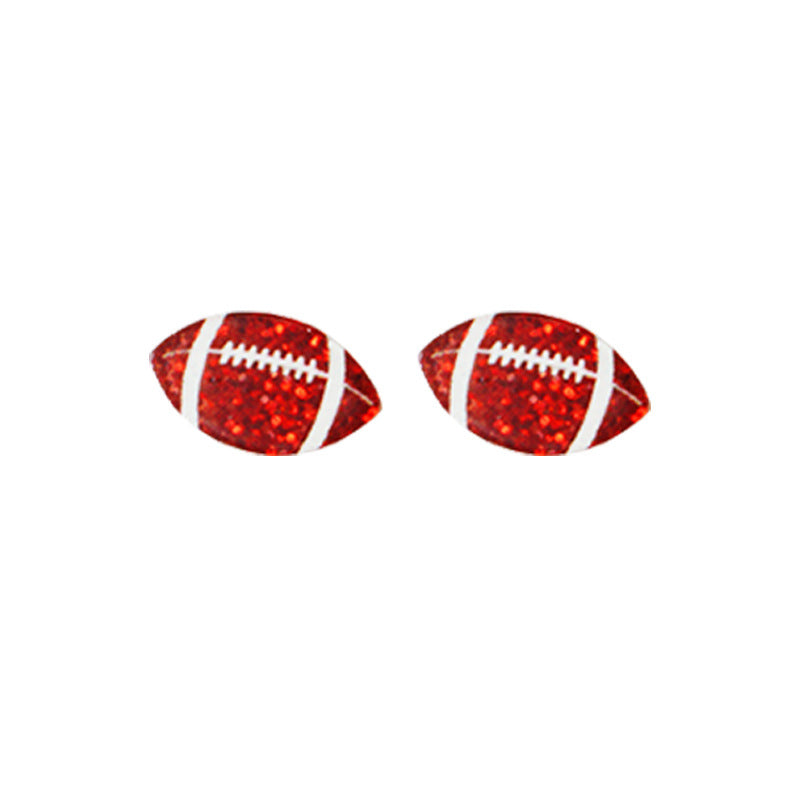 Wholesale 2 Pairs/Pack Shiny Football Baseball Acrylic Earrings ACC-ES-HY098