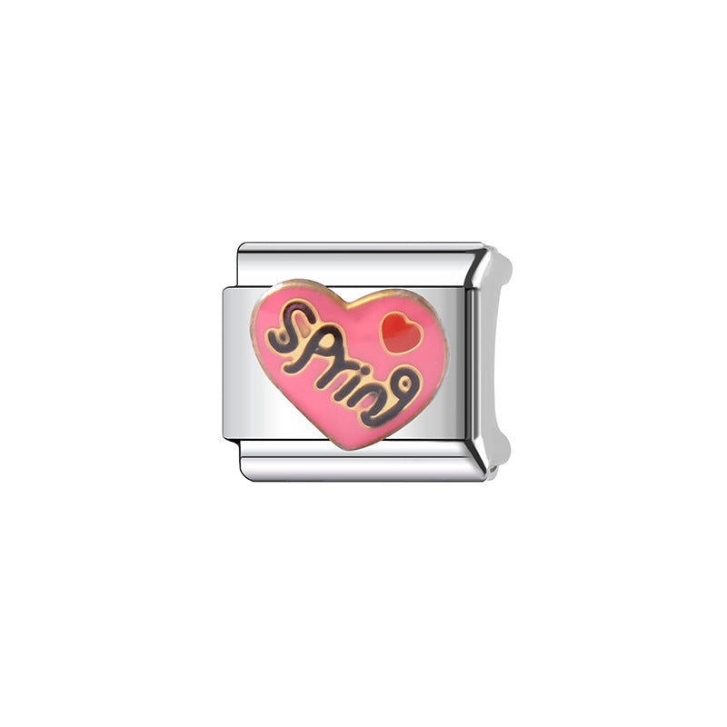 Wholesale Italian Charm Bracelet 9mm DIY Splicing Removable Love Cartoon Stainless Steel Composable Bracelet