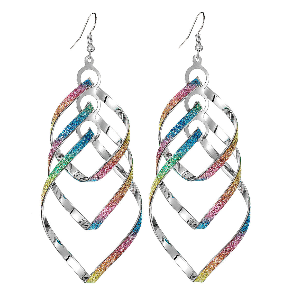 Wholesale Metal Electroplated U-Shape Spiral Earrings for Women,  Chic Everyday Wear Boutique Resale Jewelry Accessory