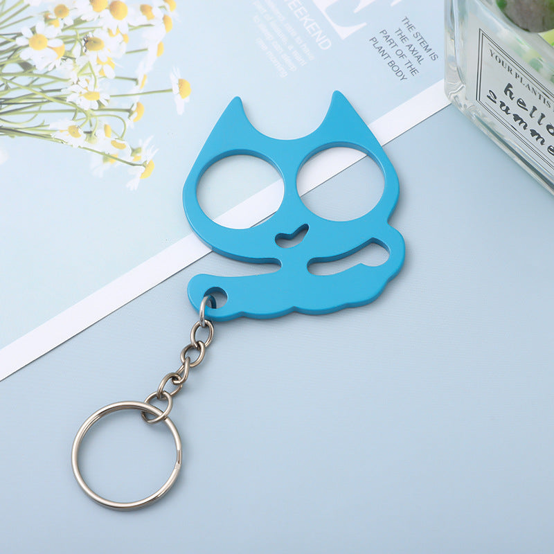 Wholesale Stainless Steel  Candy Color Cute Kitten Keychain