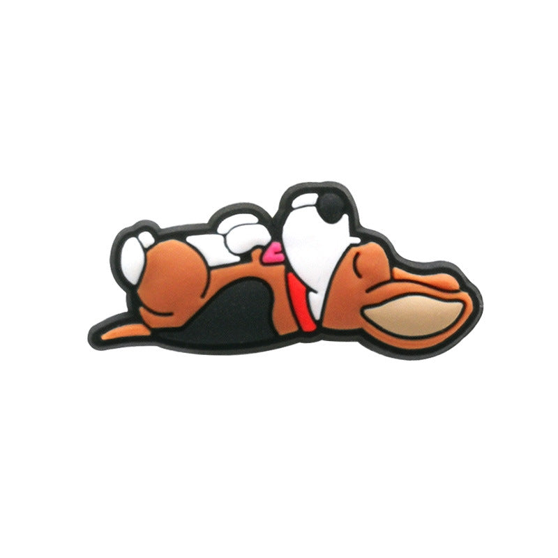 Wholesale Random 100pcs Cute Cartoon Dog PVC Soft Rubber Shoe Buckle Decoration ACC-SC-YiBang004