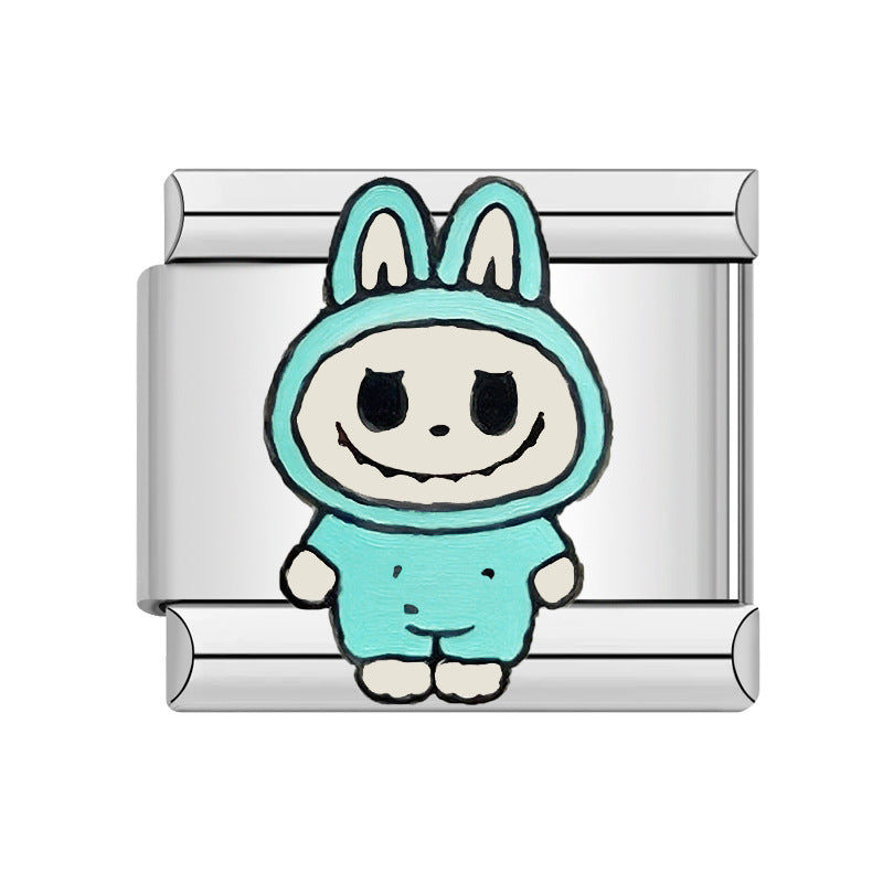 Bracelet de charme italien en gros 9 mm DIY Splicing Cartoon Bracelet composable en acier inoxydable mignon