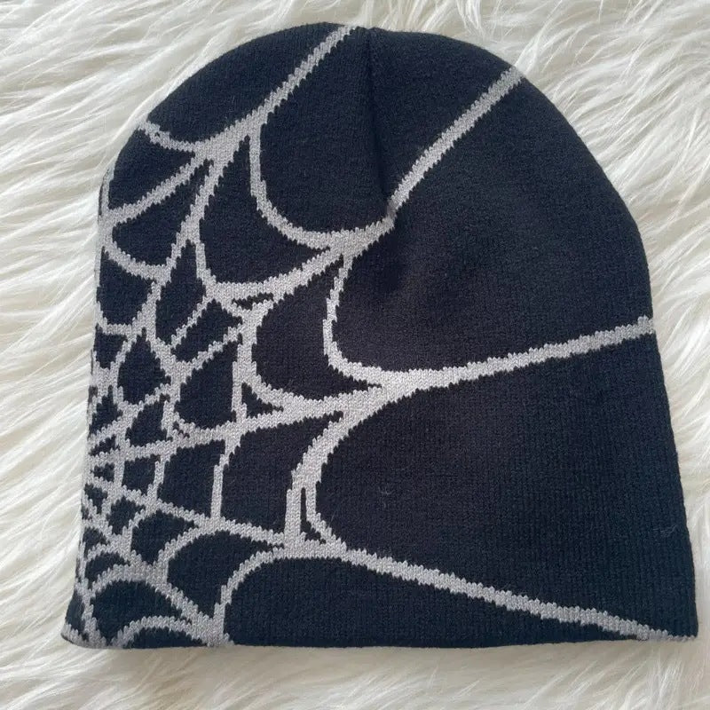 Wholesale Pullover Spider Web Y2K Jacquard Knitted Hat Beanie ACC-HT-Junl001