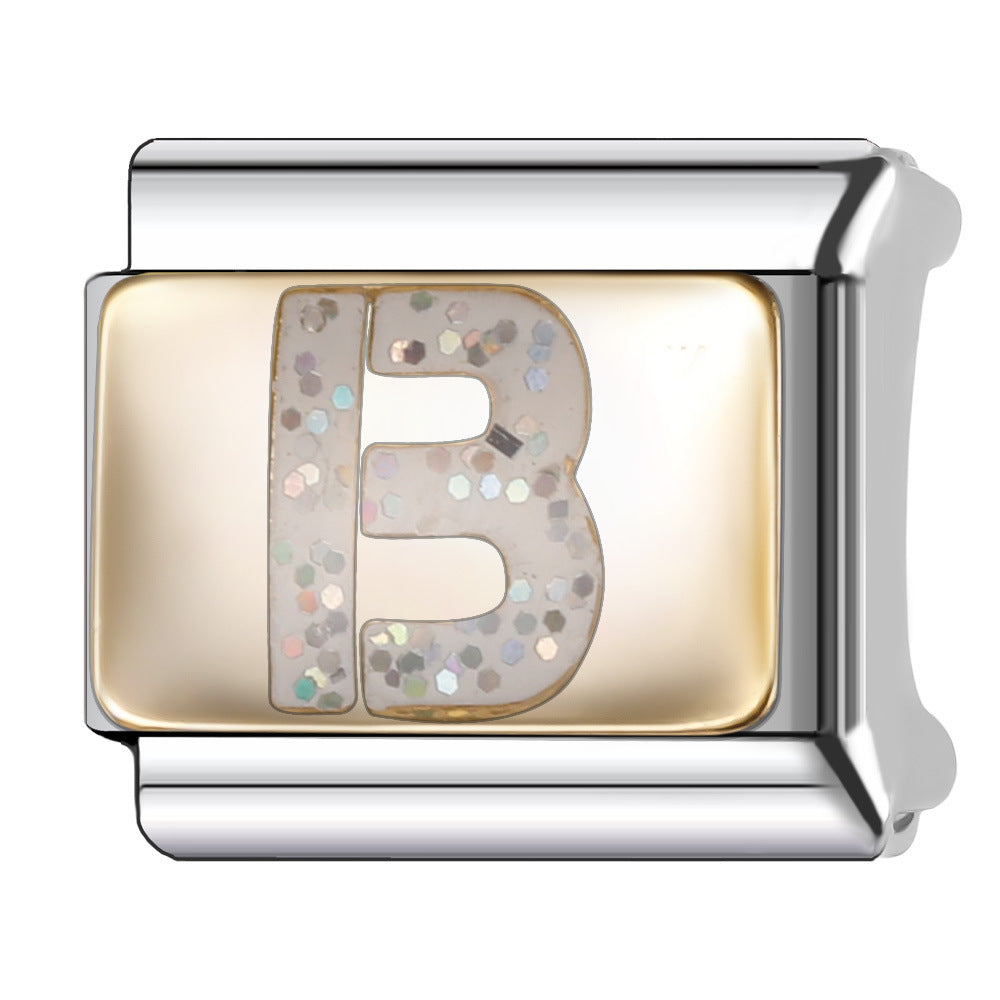 Wholesale Italian Module 9mm Oil-Dropping Gorgeous Letter Bracelet