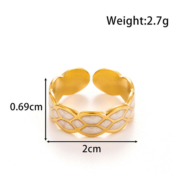 Wholesale  versatile diamond-shaped titanium steel oil dripping opening adjustable ring