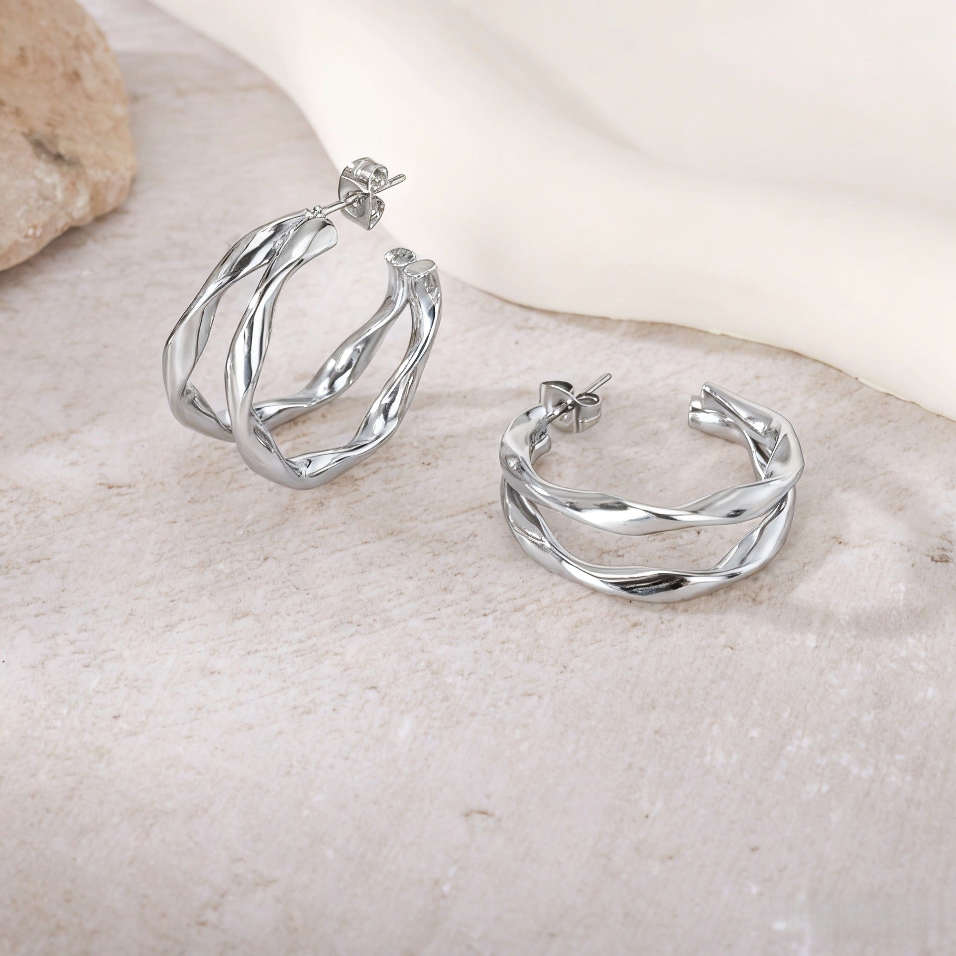 Wholesale Geometric Patchwork  Titanium Steel  Earrings