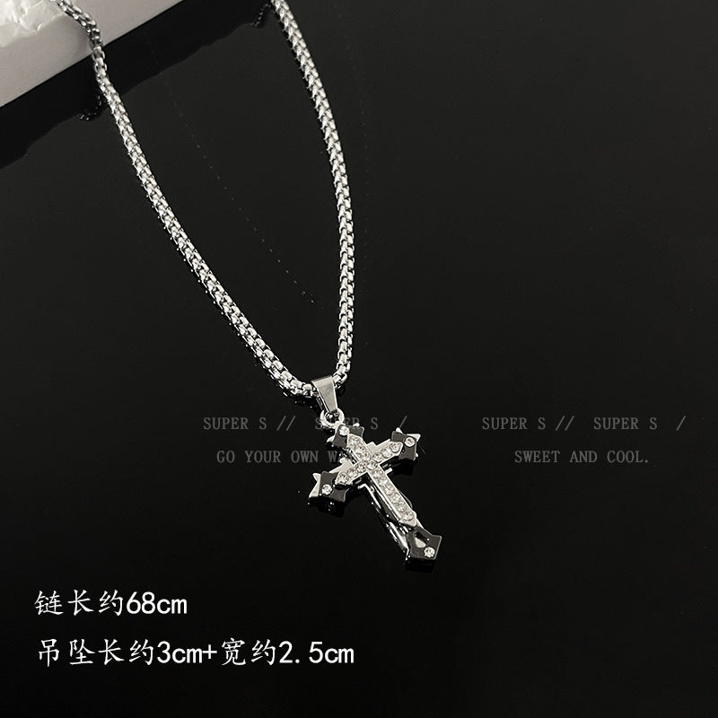 Wholesale Titanium Steel Non-fading Cross Necklaces ACC-NE-Leis009