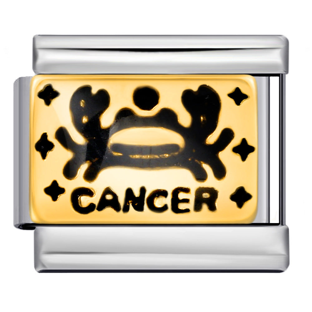 Wholesale Italian Charm Bracelet 9mm DIY Splicing Removable 12 Constellation Stainless Steel Composable Bracelet