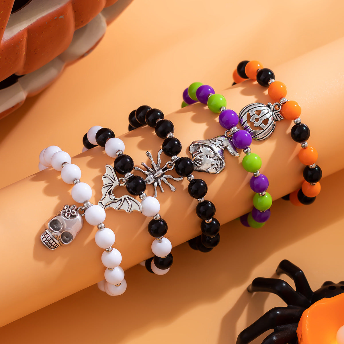 Wholesale Halloween Ghost Face Beaded Bracelet Set ACC-BT-XueRou005