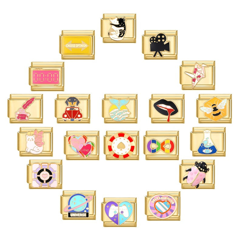 Wholesale Italian Charm Bracelet 9mm DIY Splicing Cute Creative Stainless Steel Composable Bracelet