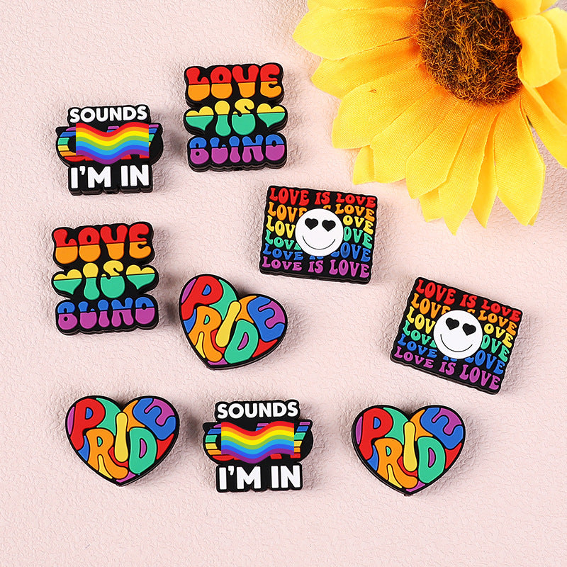 Wholesale 20pcs Rainbow Letter  Focal Beads DIY Bead Accessories