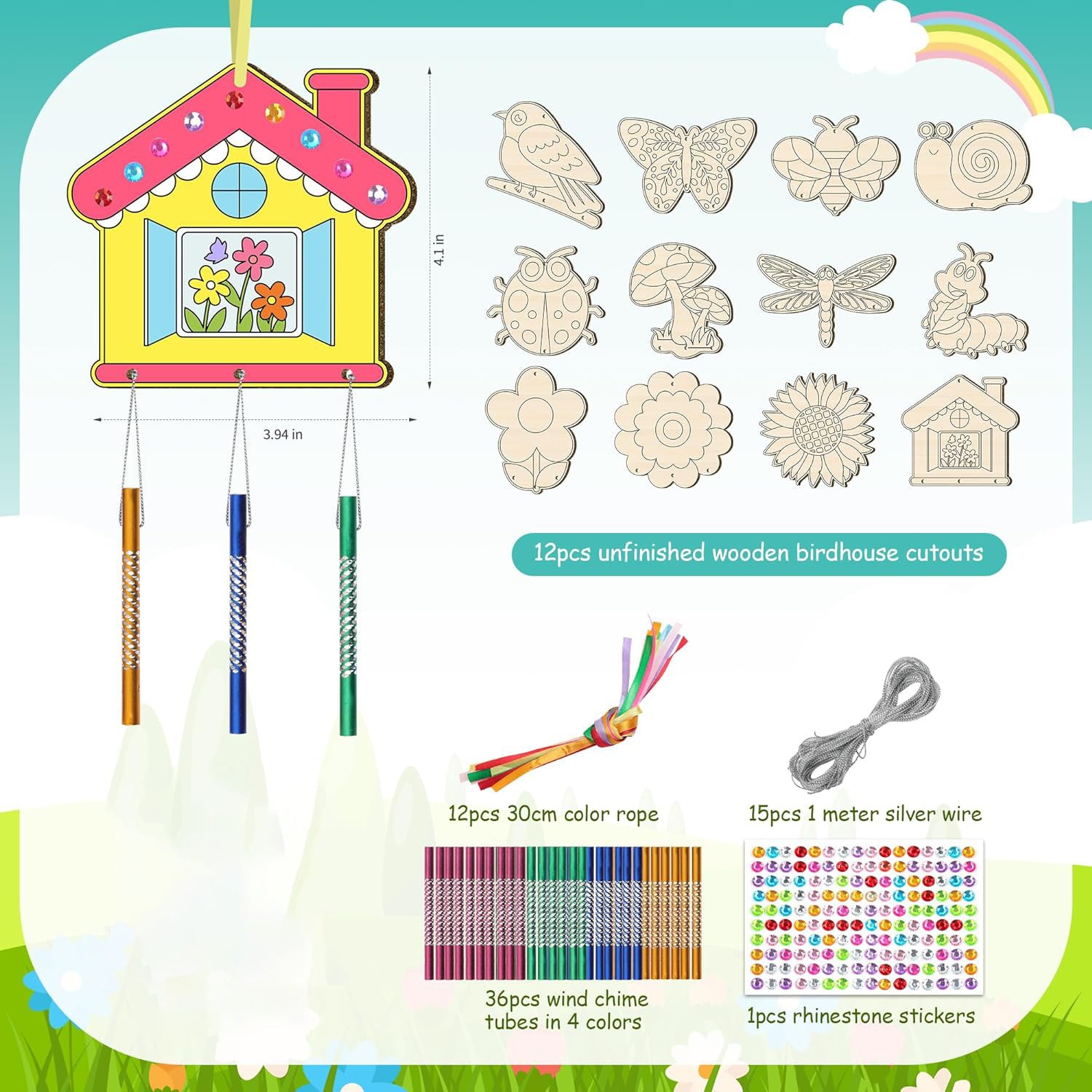 Wholesale rhandmade cat wind chime suit children material bag