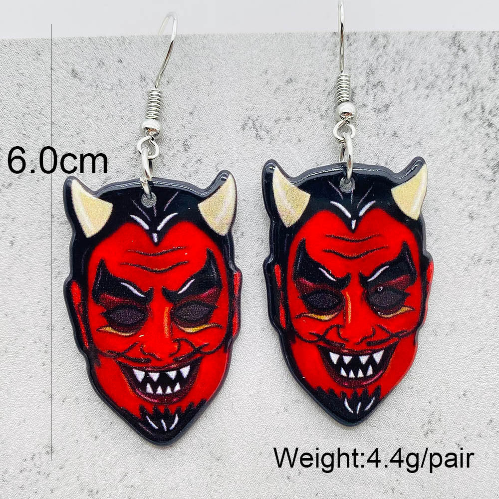 Wholesale Halloween Horror Skull Acrylic Earrings ACC-ES-PuCi001
