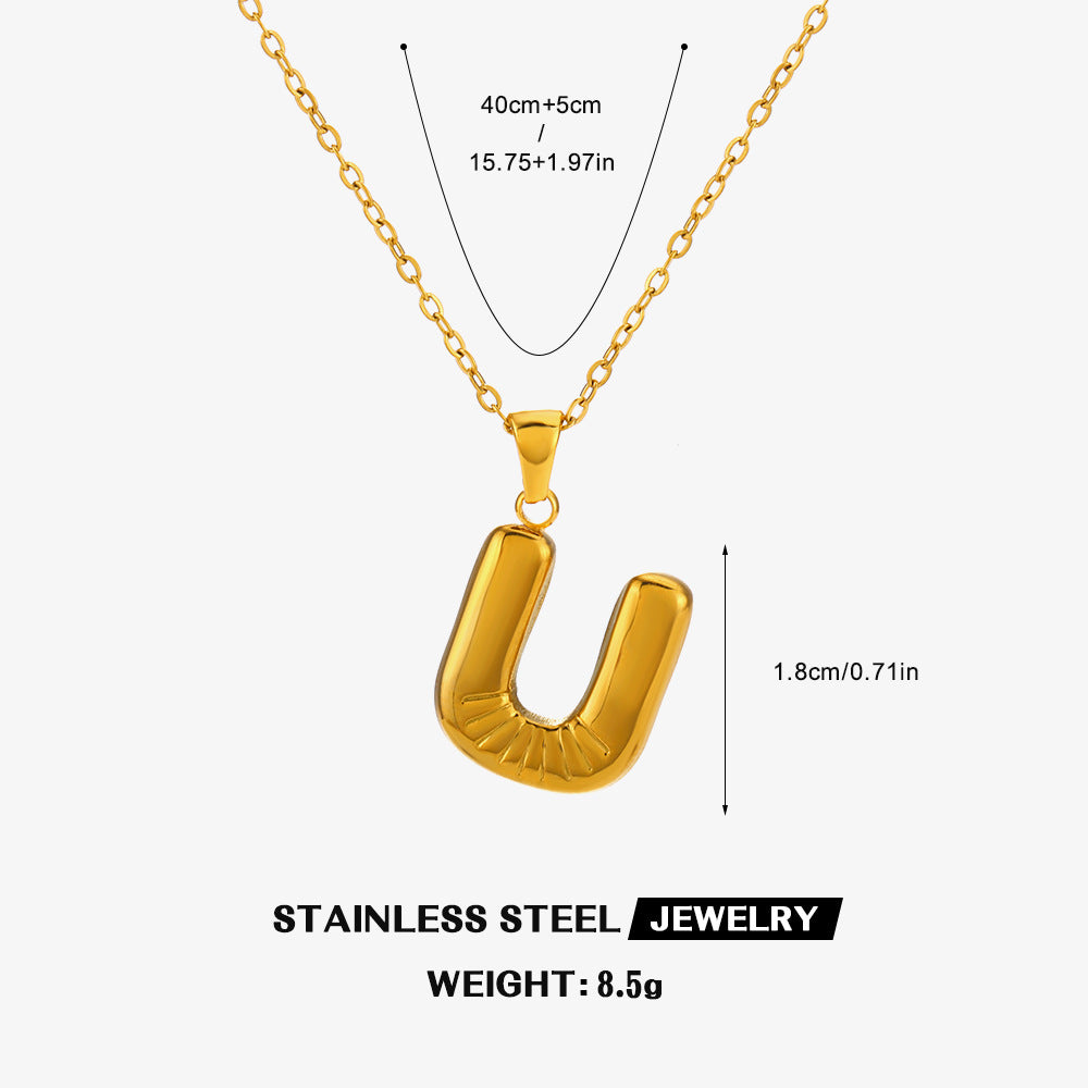 Wholesale stainless steel 26 letter necklace