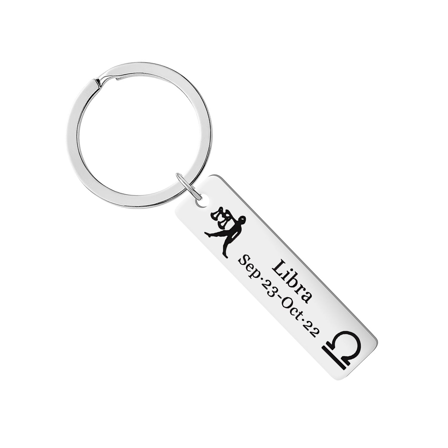 Wholesale twelve zodiac gold stainless steel metal keychain