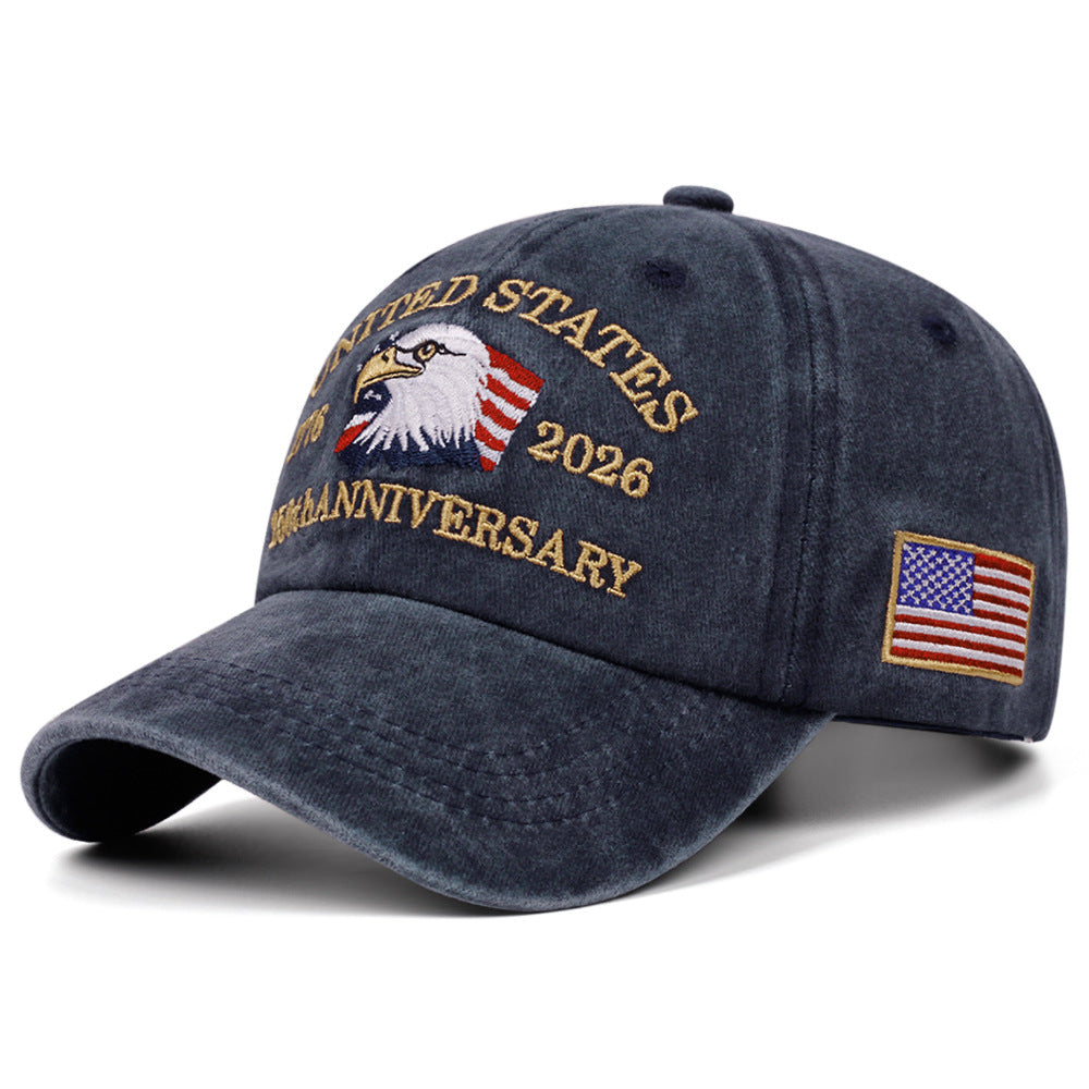 Wholesale Vintage Washed Denim Baseball Cap With Eagle Embroidery Casual Hip Hop Style Fashion Accessory
