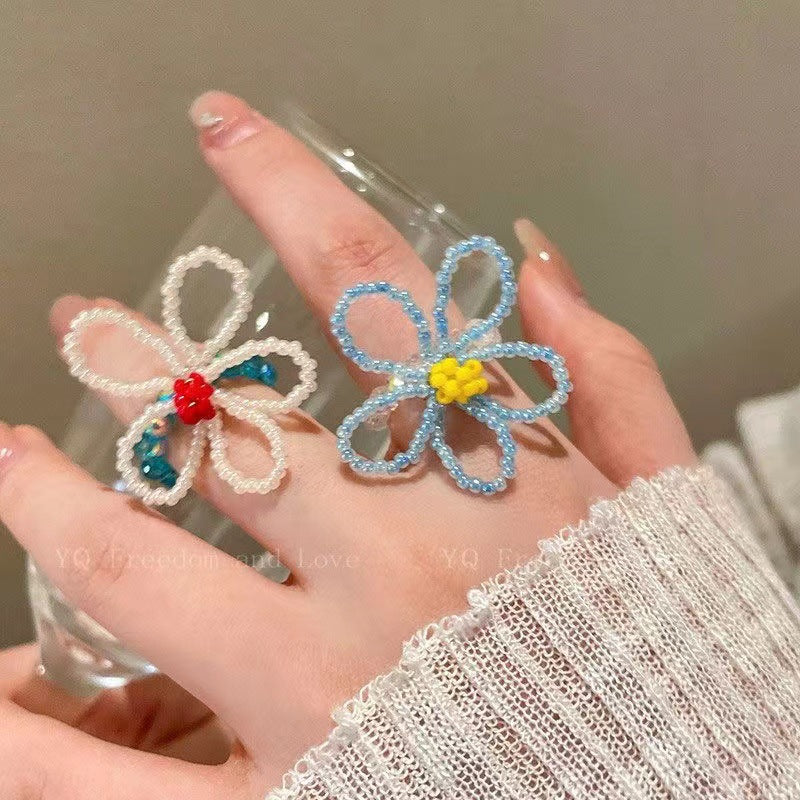 Wholesale  Color Flower Beaded Ring