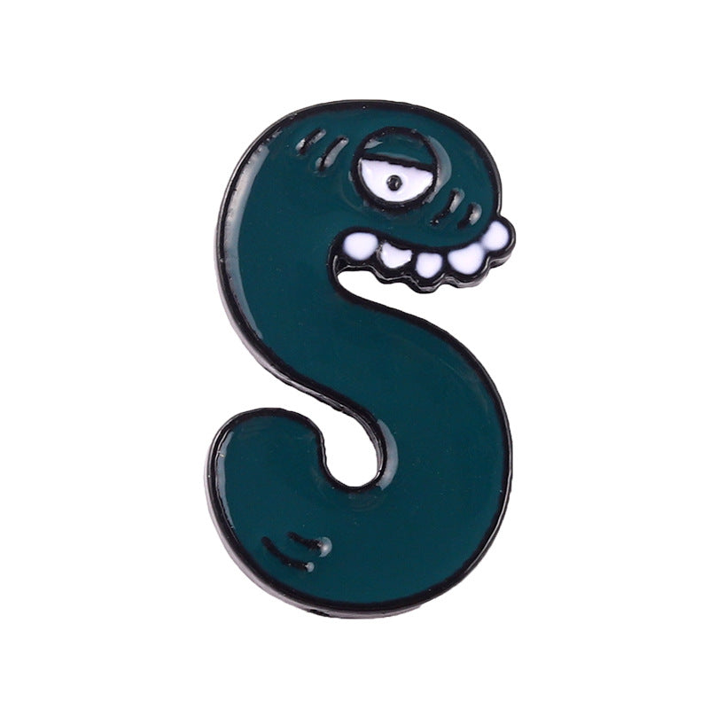 Wholesale Letter Creative Badges Combinable Pin Metal Badges Brooch ACC-BCH-QiHe006