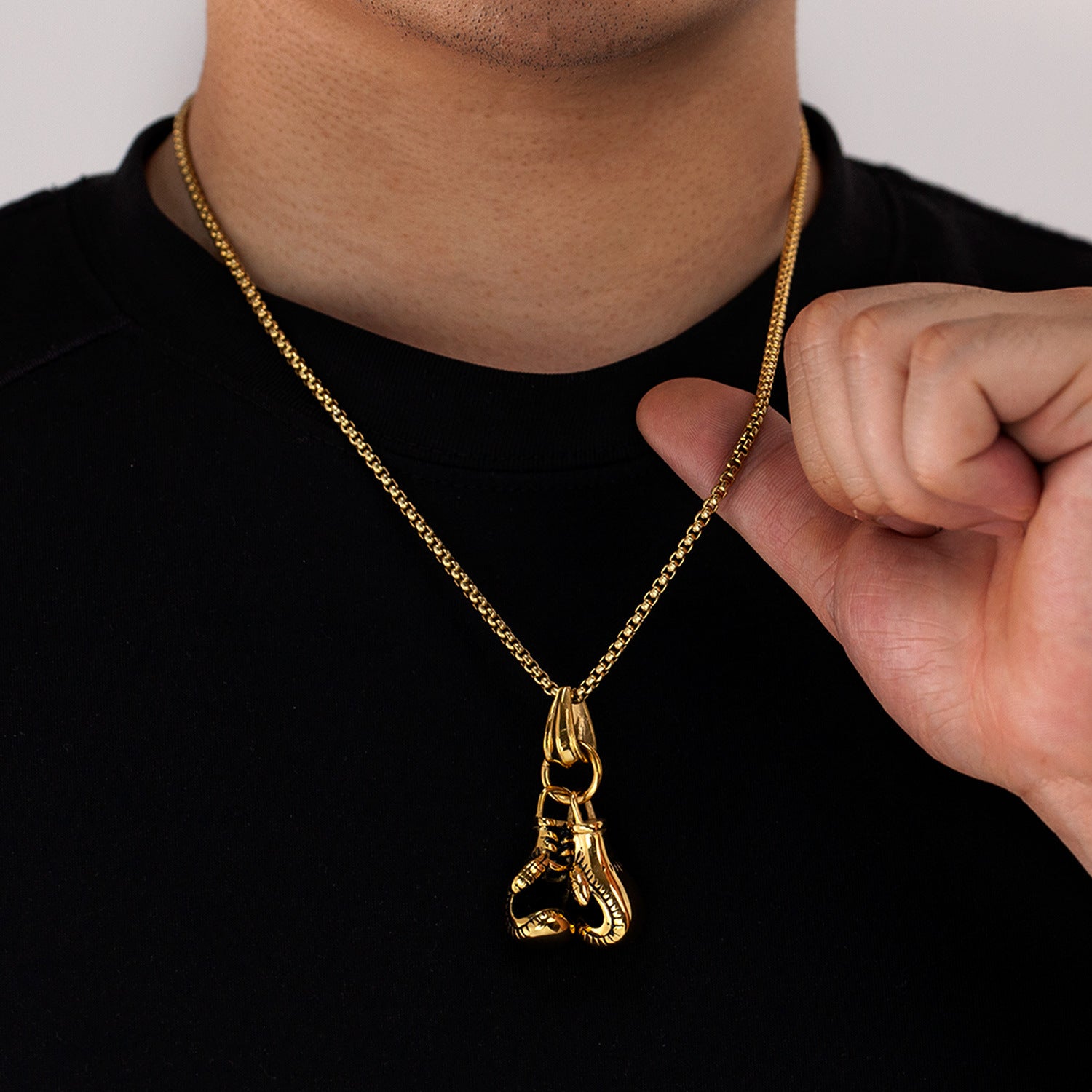 Wholesale Punk Style Fist Titanium Steel Necklace