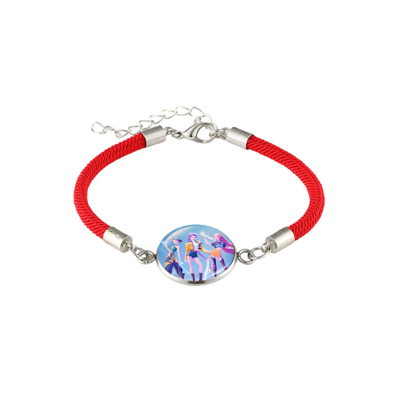 Wholesale kpop anime black and red bracelet