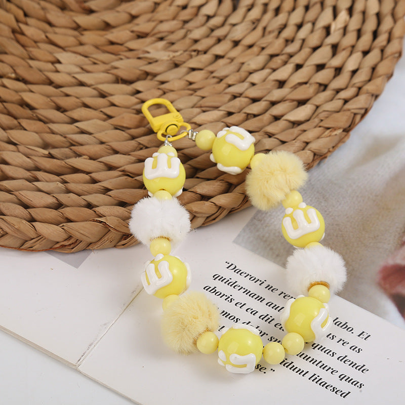 Wholesale creative letter beaded keychain