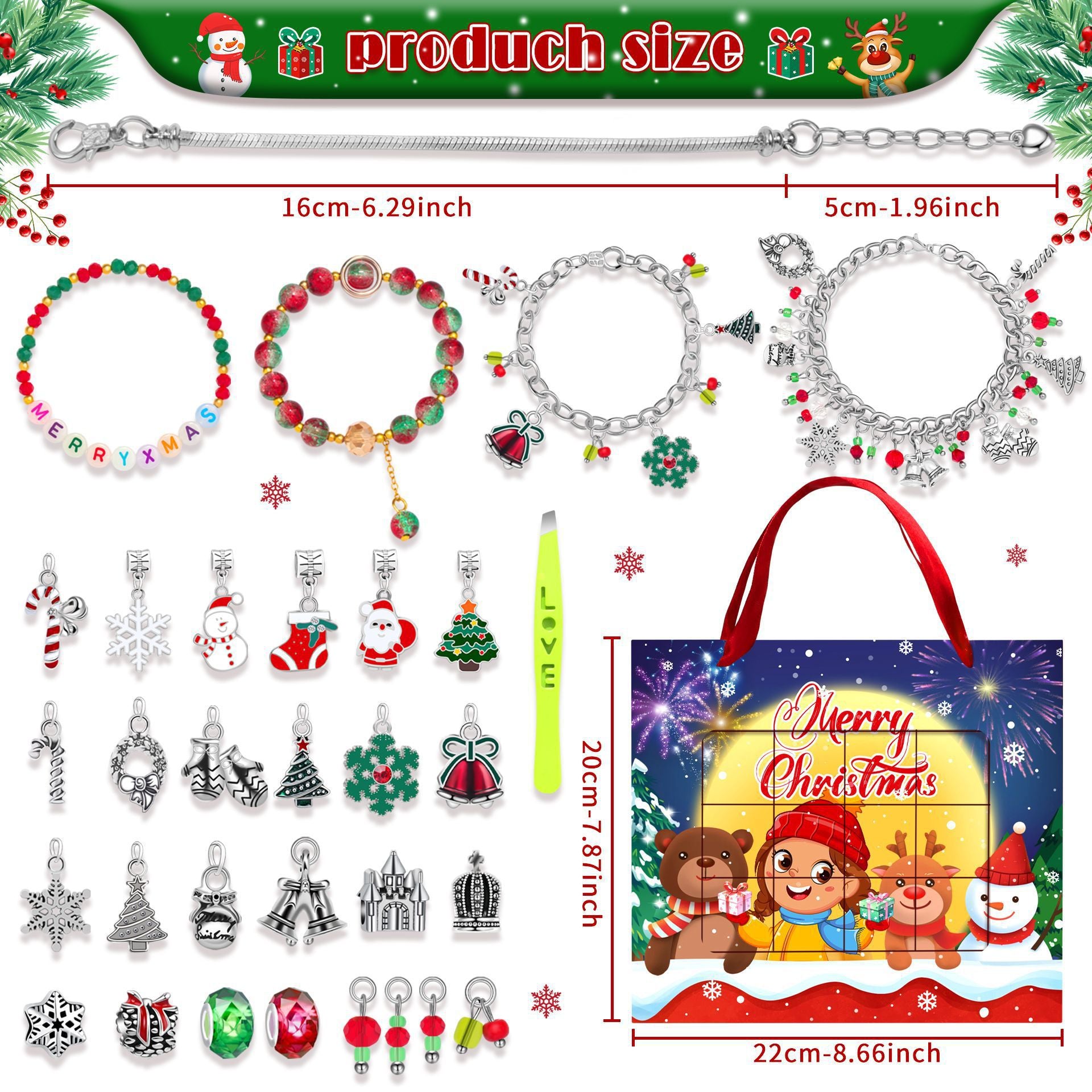 Wholesale Christmas Creative Blind Box Earrings Bracelet ACC-BT-HuaNa001
