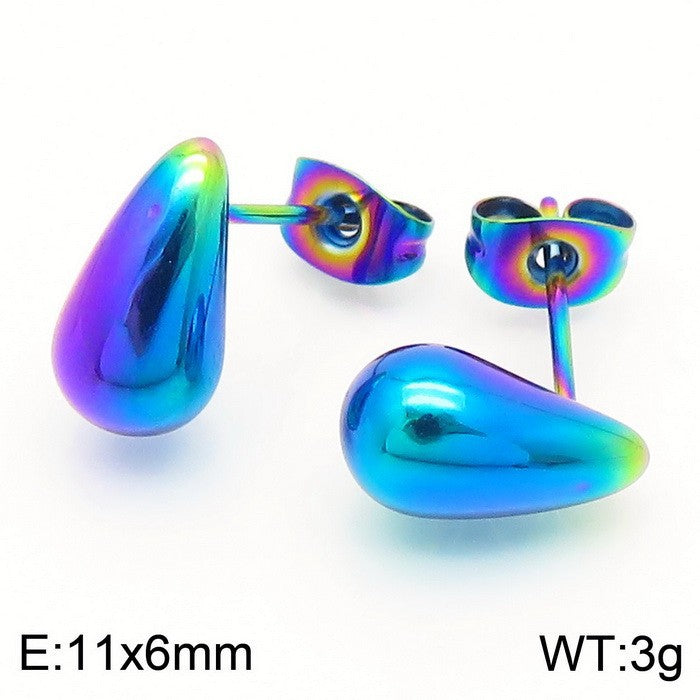 Wholesale Teardrop Shape Solid Titanium Steel Earrings ACC-ES-KaLun001