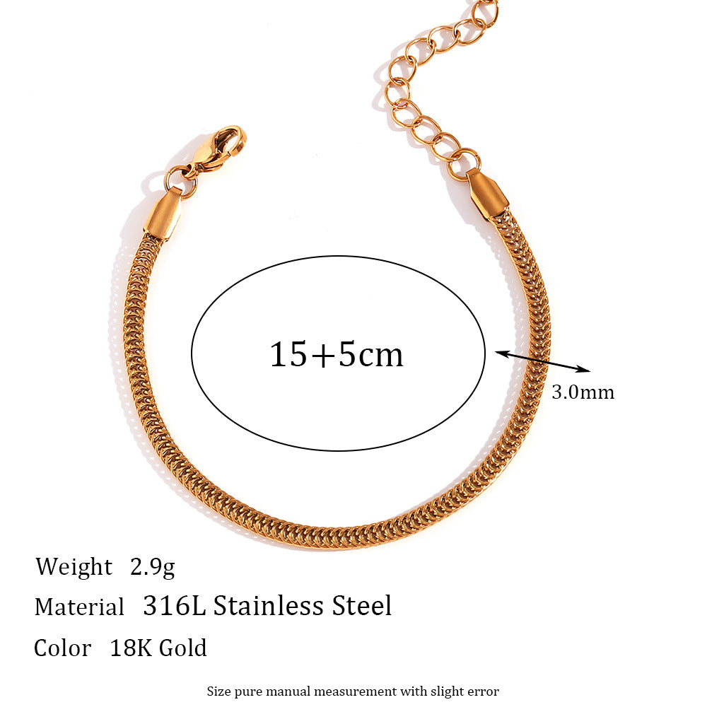 Wholesale Geometric Stainless Steel Chain Bracelet with Gold Plating,  Fashion Accessory for Women,  Boutique Resale Gift