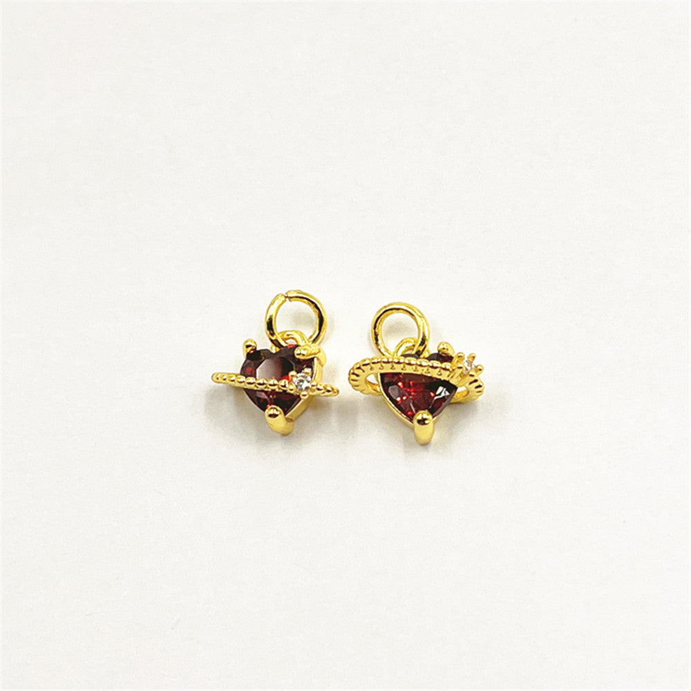 Wholesale Colorful zircon heart pendant