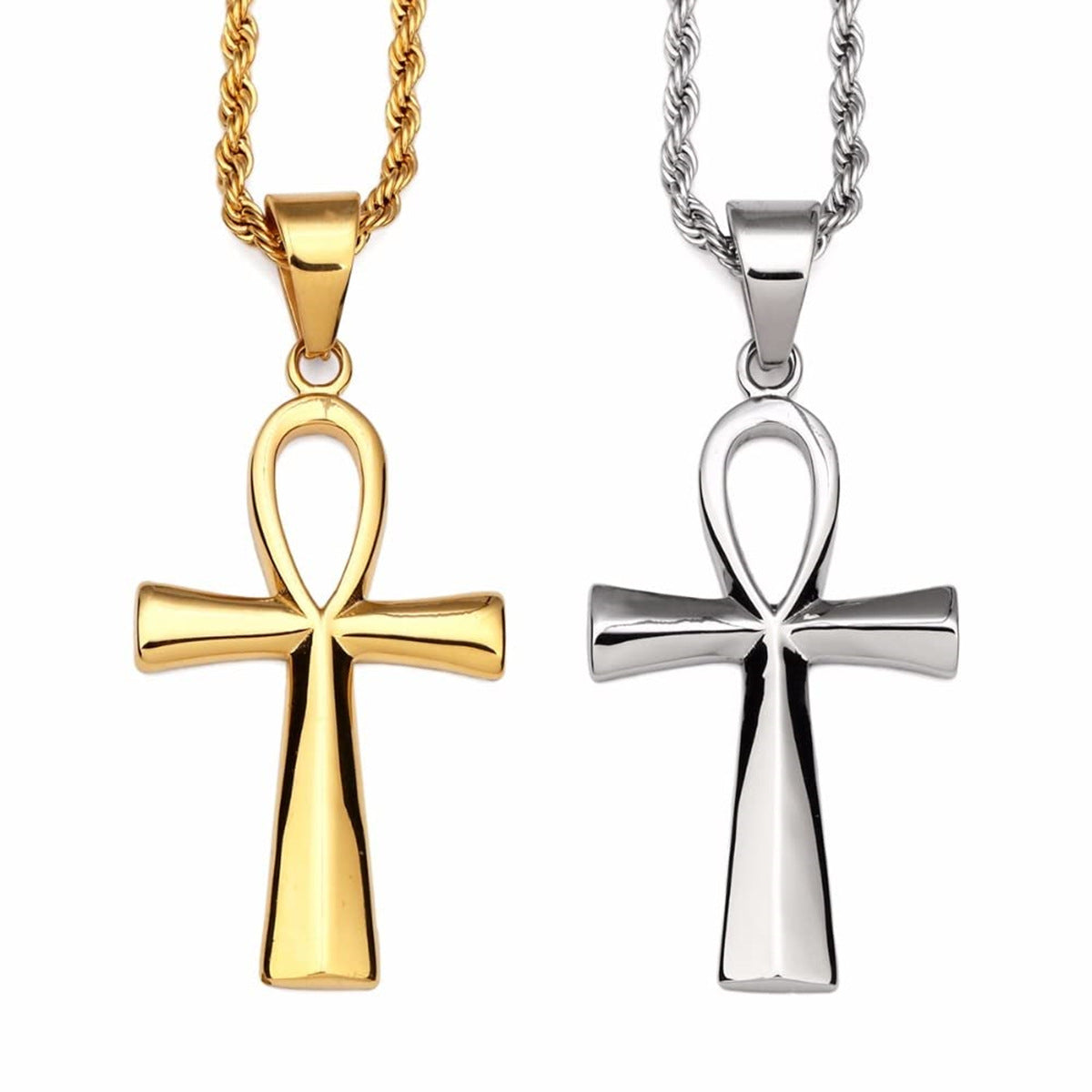 Wholesale waterproof   colorfast retro stainless steel cross pendant necklace