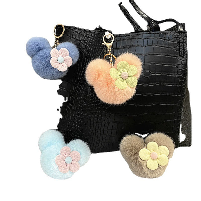 Wholesale Trendy Cartoon Mouse Head Plush Keychain Bag Charm Car Key Accessory Party Gift