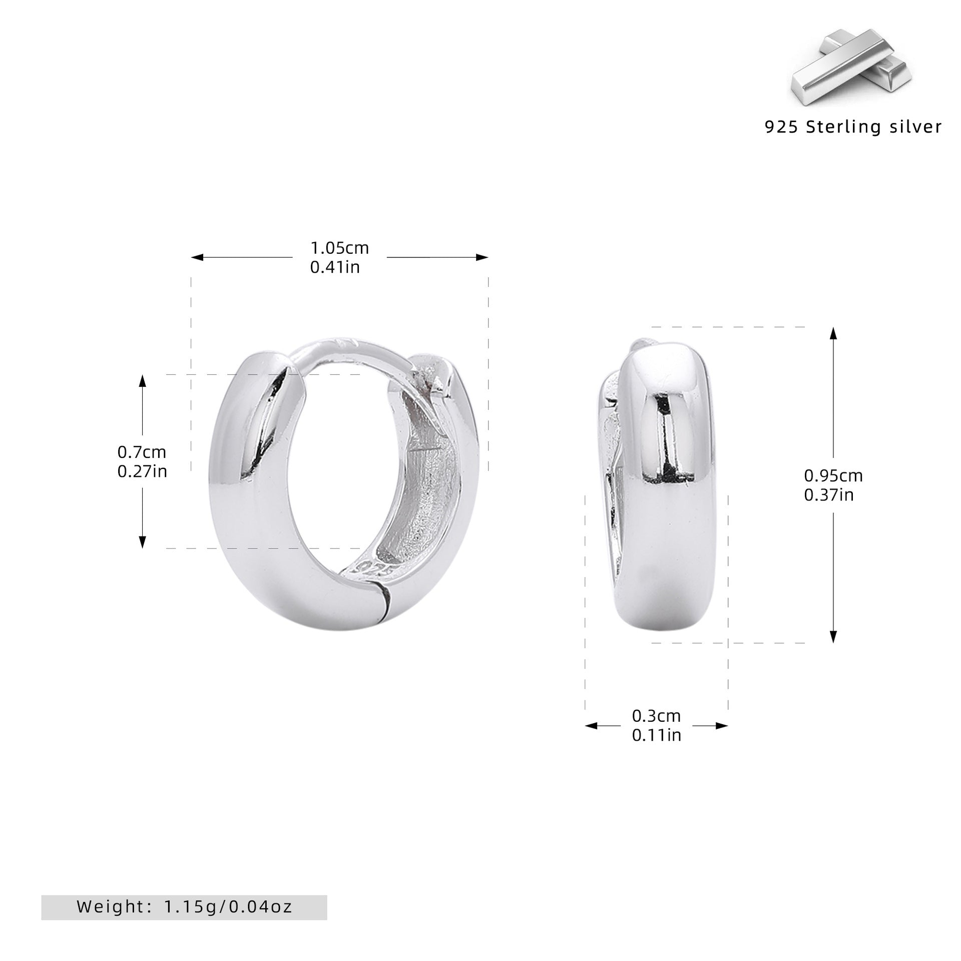 Wholesale  S925 Sterling Silve Light Luxury  Popular Simple Hollow Tube Earrings