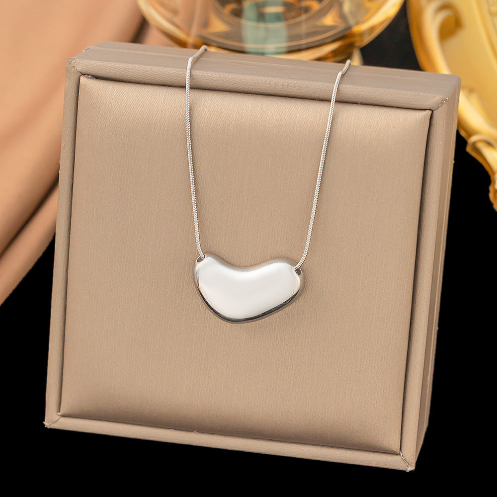 Wholesale Titanium Steel Necklace Light Luxury Love Necklace ACC-NE-Qinji001