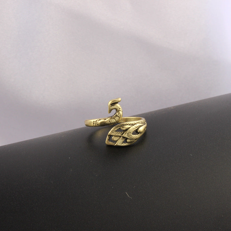 Wholesale 3D Silver Peacock Ring ACC-RS-YuMei013