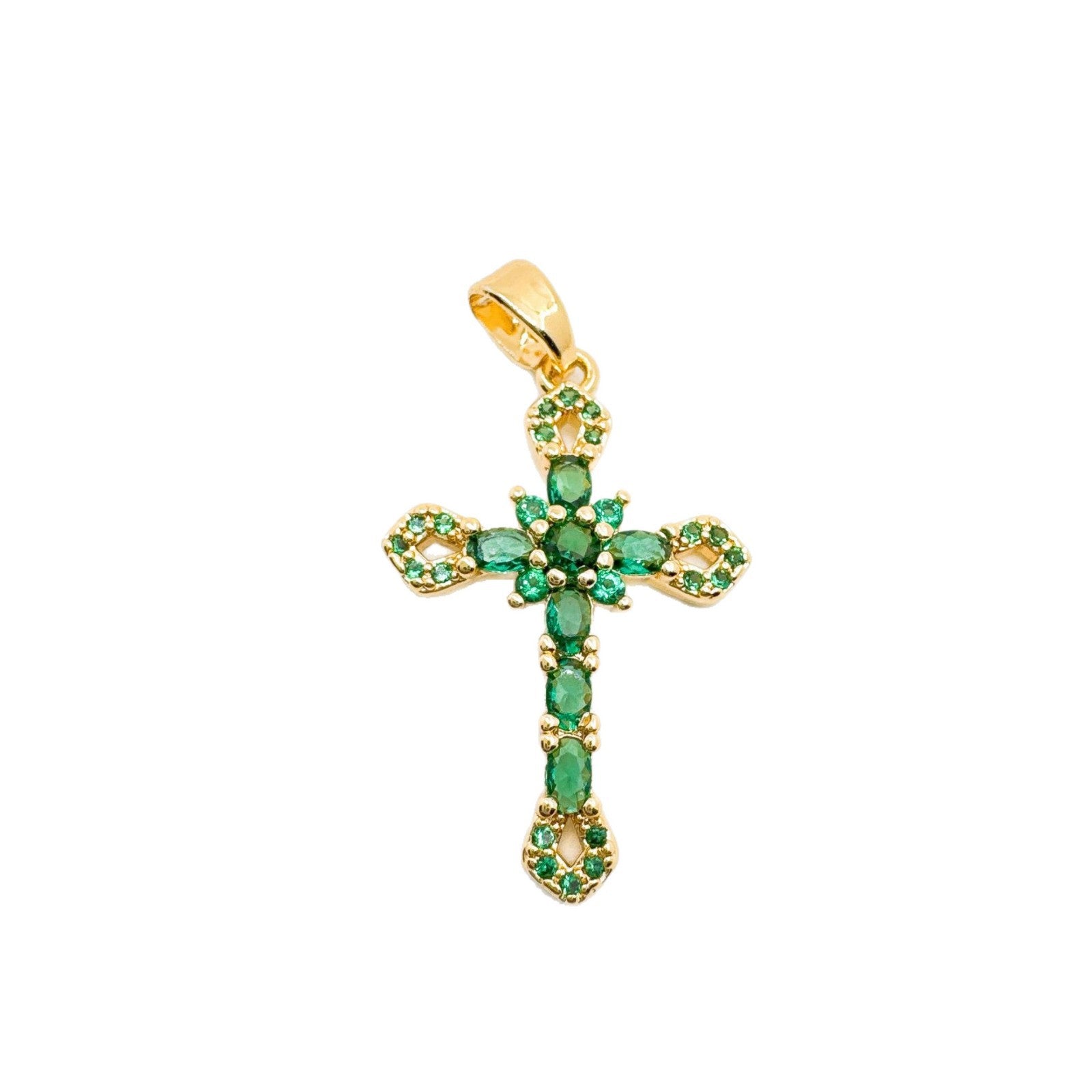 Wholesale Vintage Cross Necklace Pendant,  Gold Plated Copper