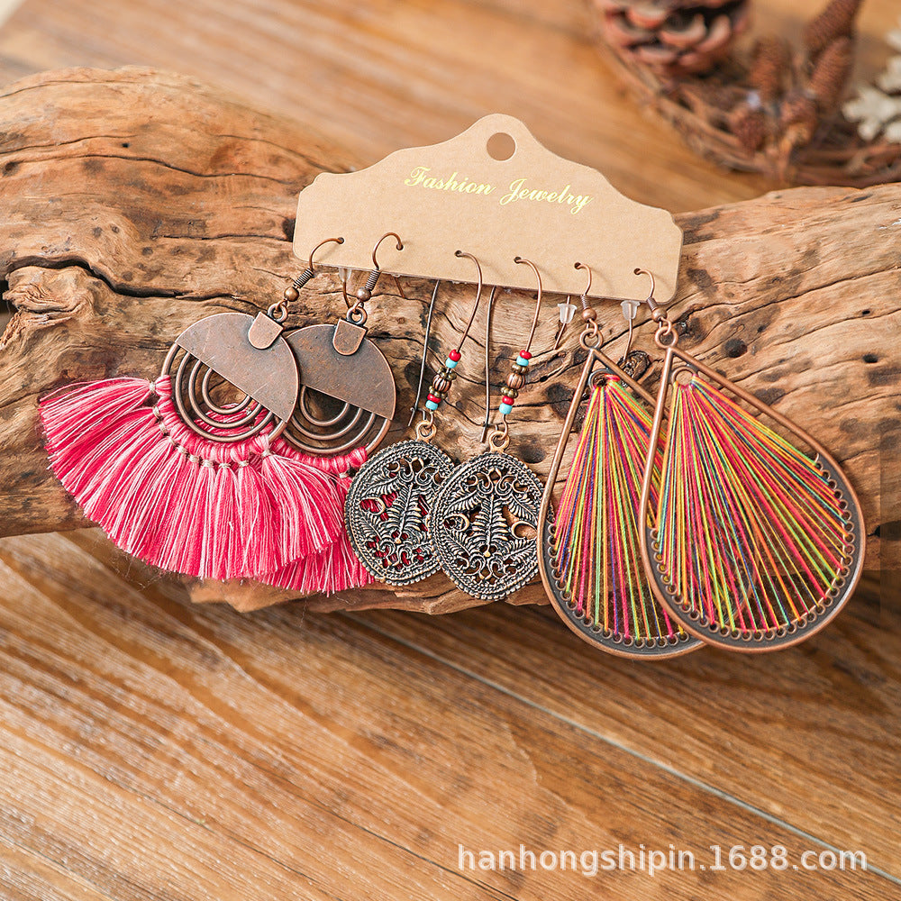 Wholesale Zinc Alloy Ethnic Style Hand woven Earrings Fashion Accessory Gift