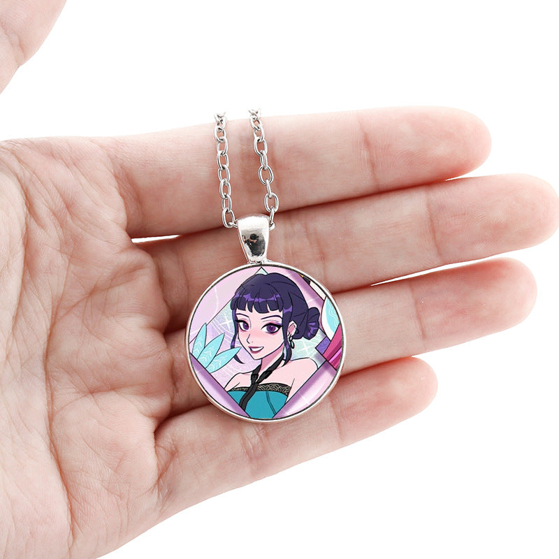 Wholesale kpop korean comic pendant sweater necklace