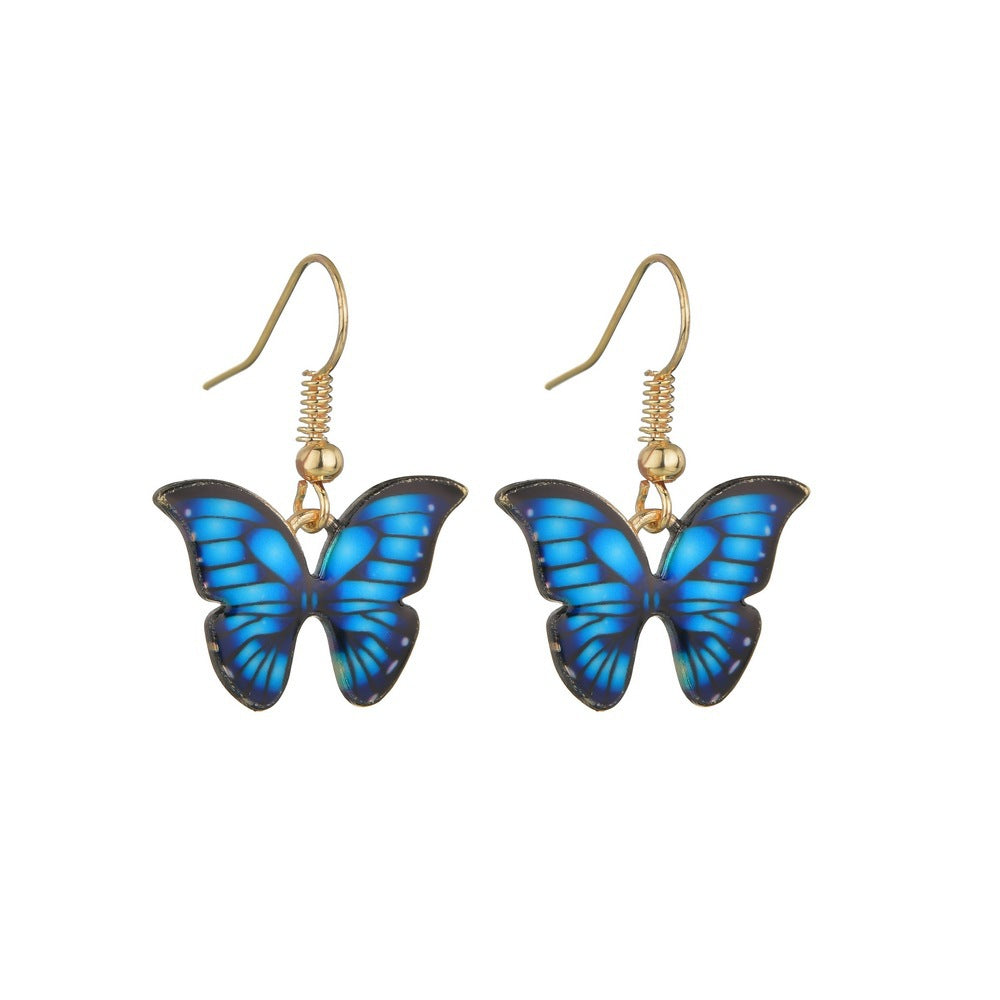 Wholesale Colorful butterfly metal earrings