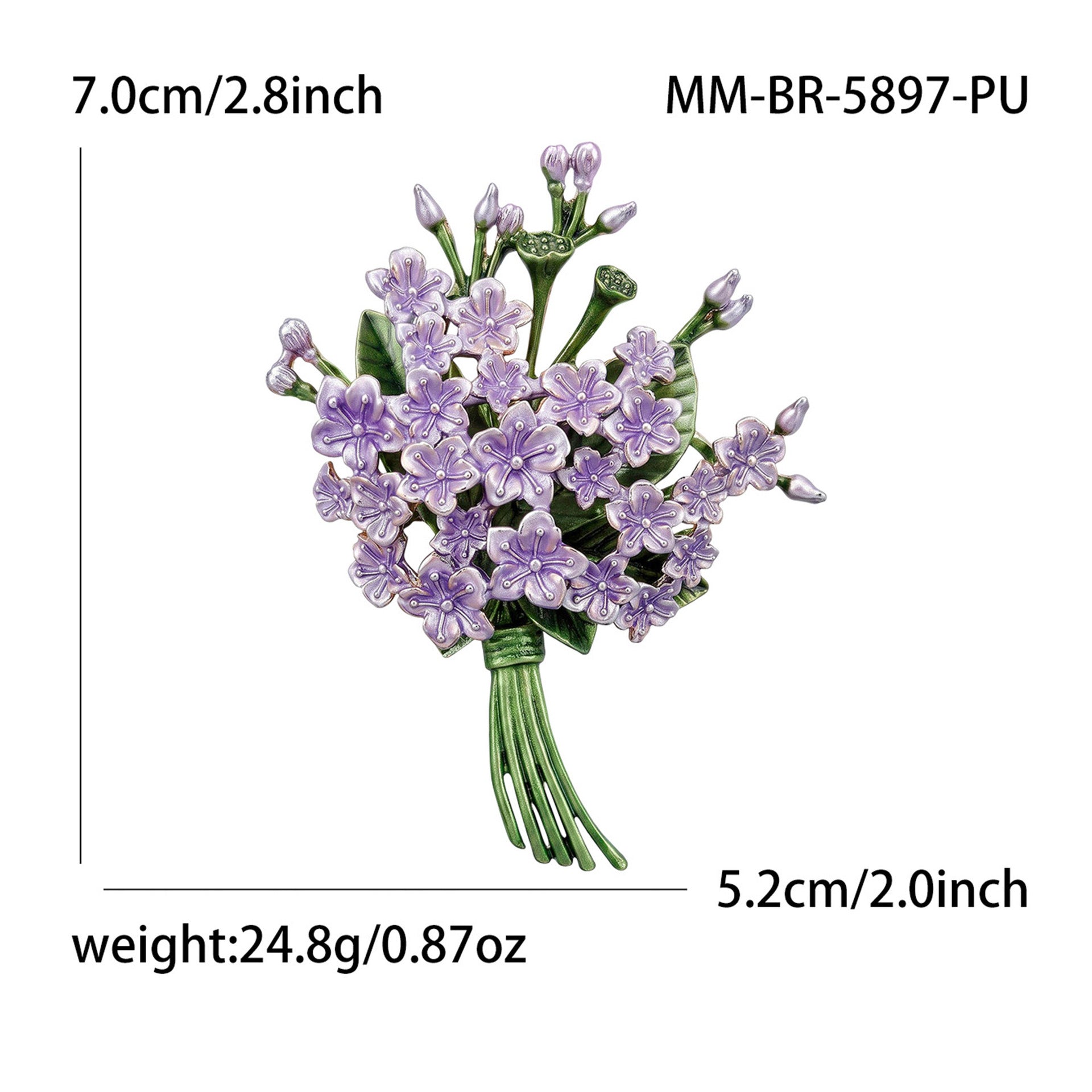 Wholesale Forget Me Not Bouquet Brooch Gold Tone Alloy Floral Pin Women S Elegant Casual Chic Party Gift