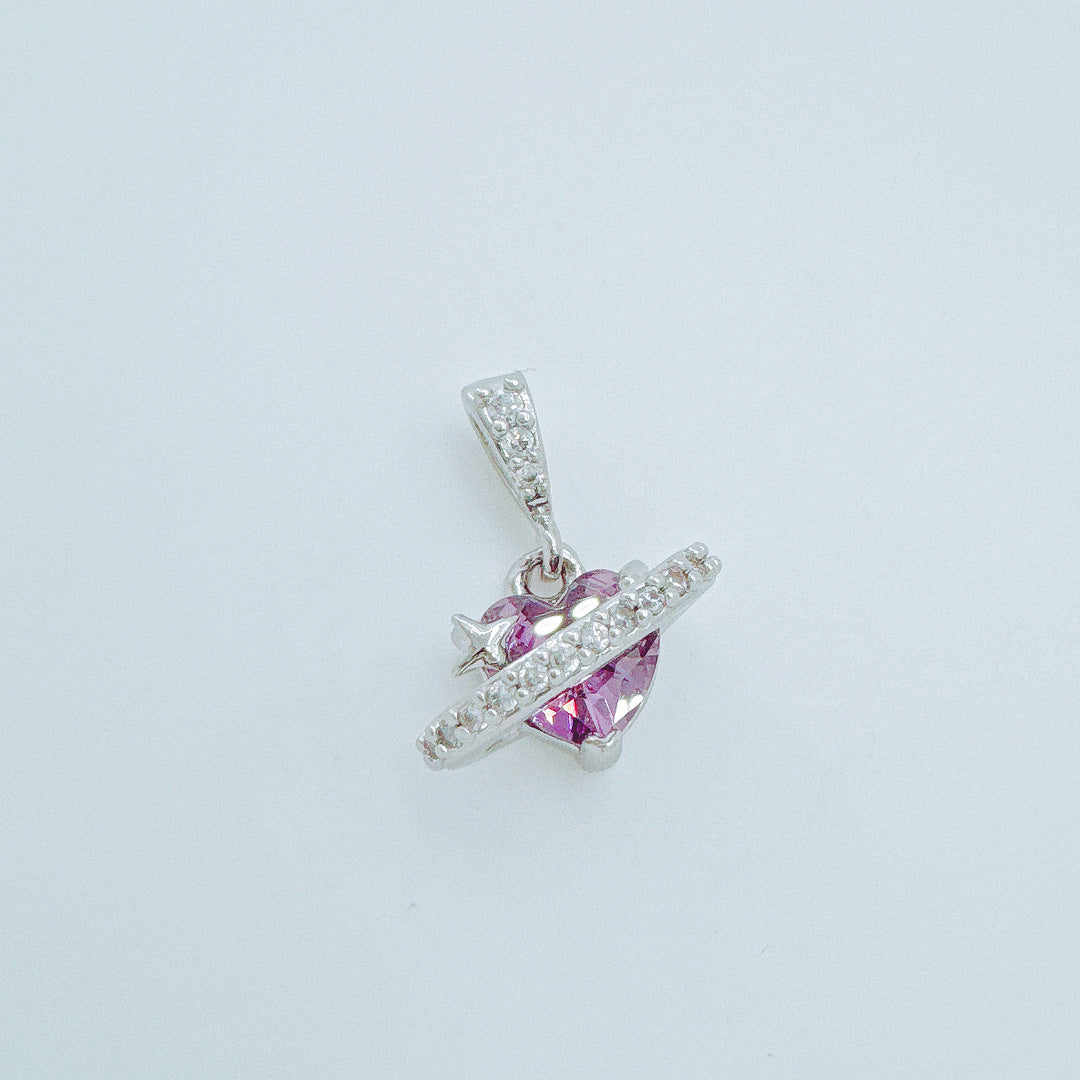 Wholesale Light Luxury Heart Pendant Necklace Copper Zircon Fashion Jewelry Accessory for Gift