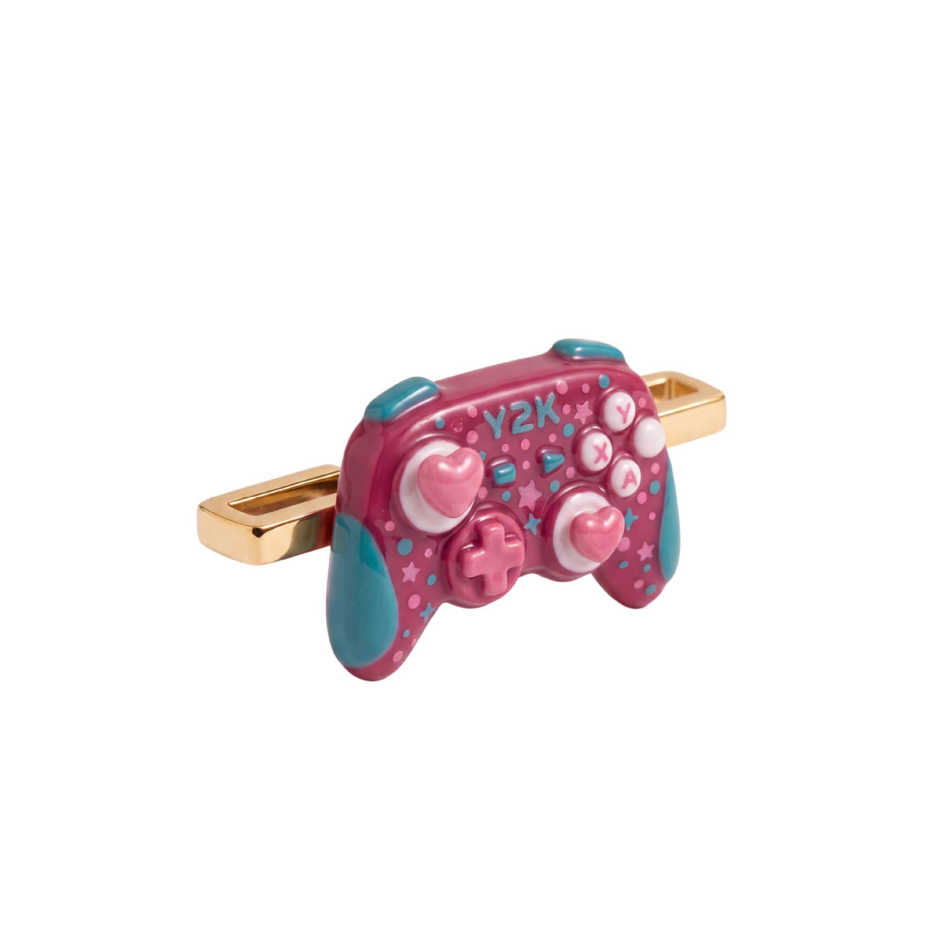 Wholesale 18K Gold Plated Stainless Steel Pink Fitness Tracker Charm Chic DIY Jewelry Accessory For Party Resale