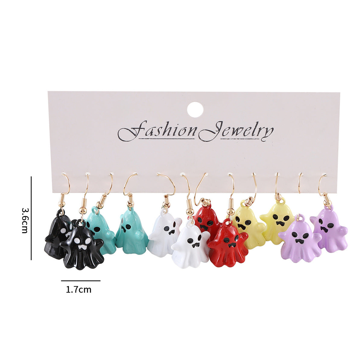 Wholesale  Halloween Gothic Ghost Stereo Metal Pendant Earrings