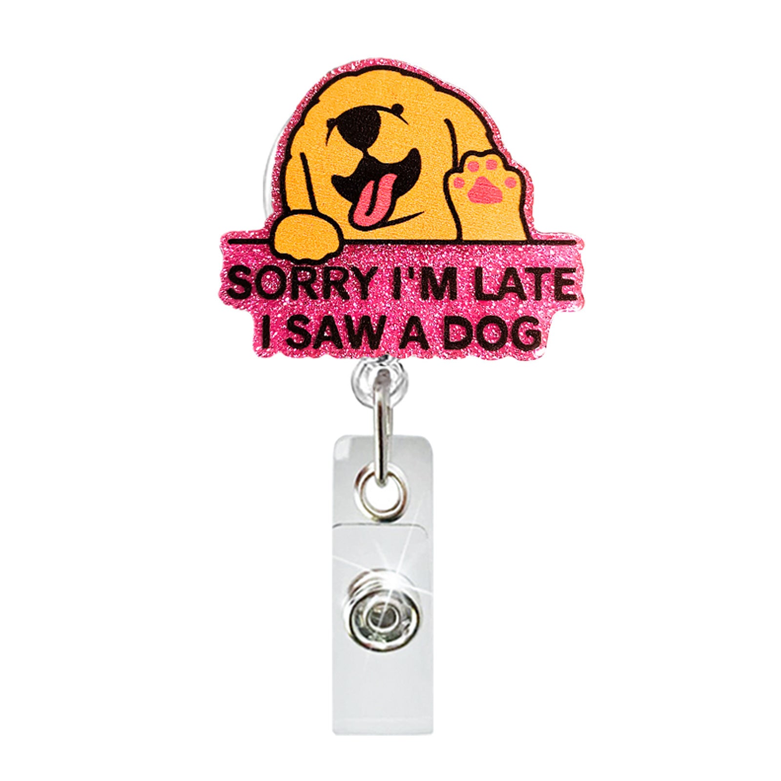 Wholesale Puppy Animal Cat Skeleton EKG Acrylic Badge Scroll Retractable Keychain Badge Reels ACC-KC-ChiHai015