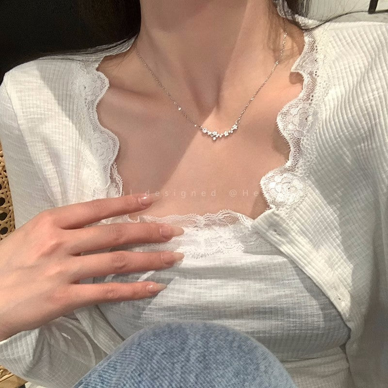 Wholesale Pearl Necklace Love Beaded Clavicle Necklace Choker Titanium Steel Necklace ACC-NE-Hank002