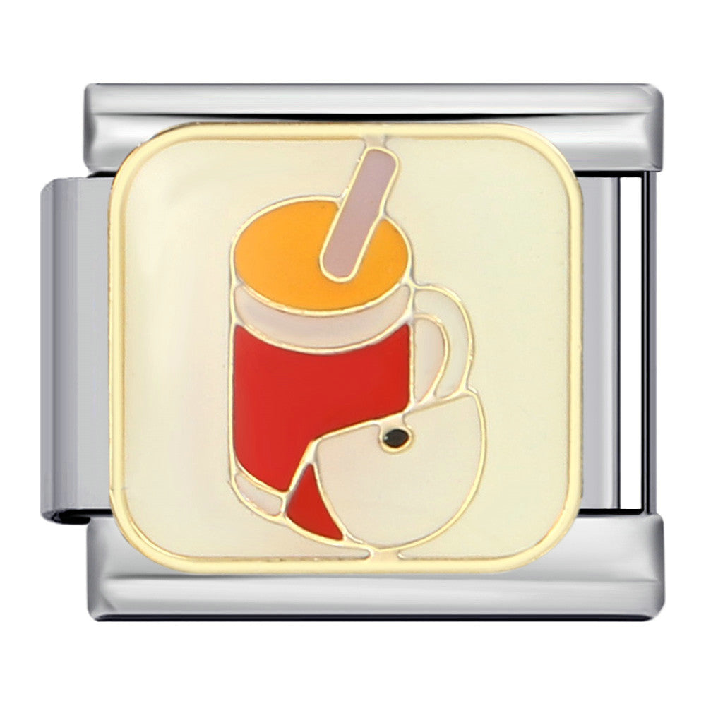 Wholesale Italian Charm Bracelet 9mm DIY Splicing Removable Beverage Series Stainless Steel Composable Bracelet