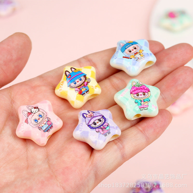 Wholesale random 10pcs five-pointed star  Focal Beads DIY Bead Accessories ACCVIP