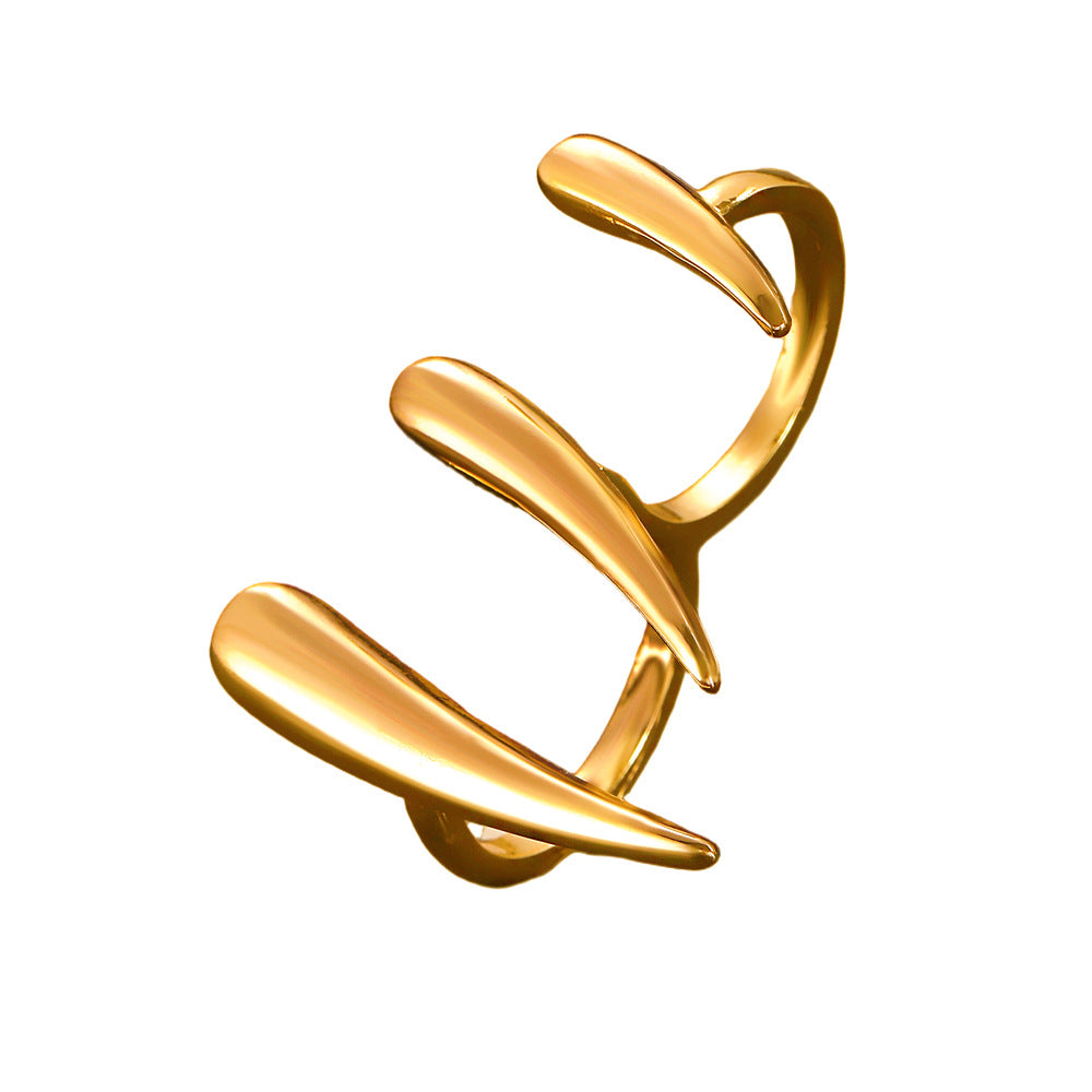 Wholesale geometric minimalist glossy teardrop ring