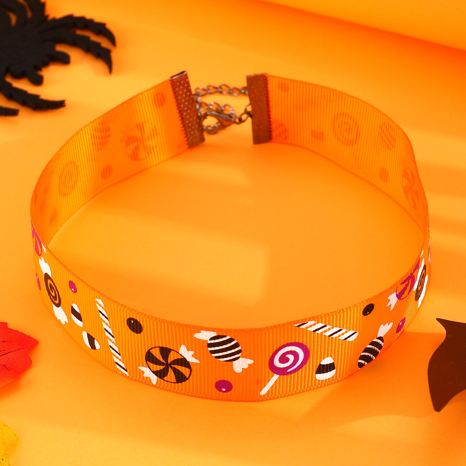 Wholesale Cute Cartoon Ghost Black Cat Skeleton Print Cloth Necklace  Fashion Accessory