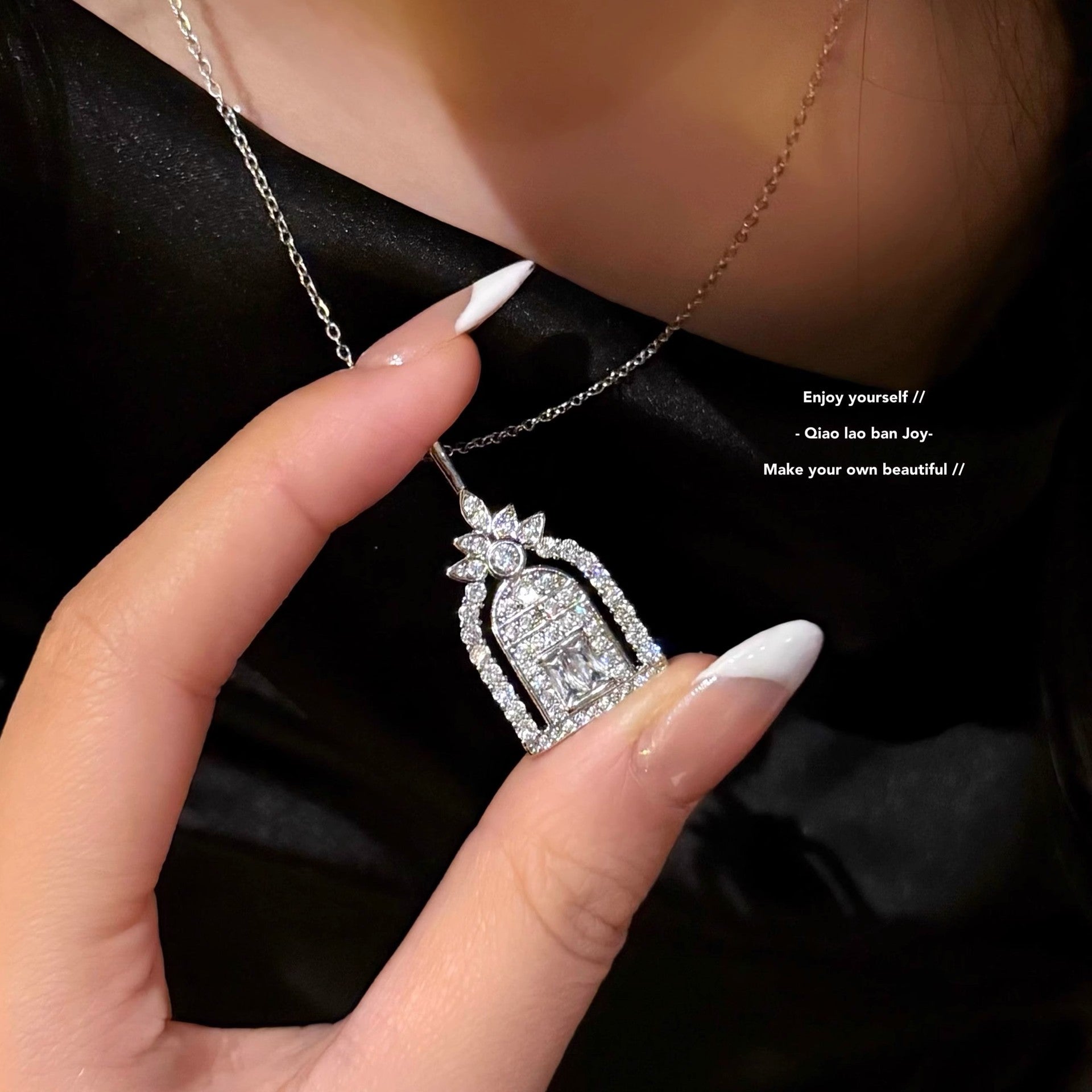 Wholesale Light Luxury Castle Clavicle Chain Necklace Copper Electroplated Fashion Jewelry Accessory
